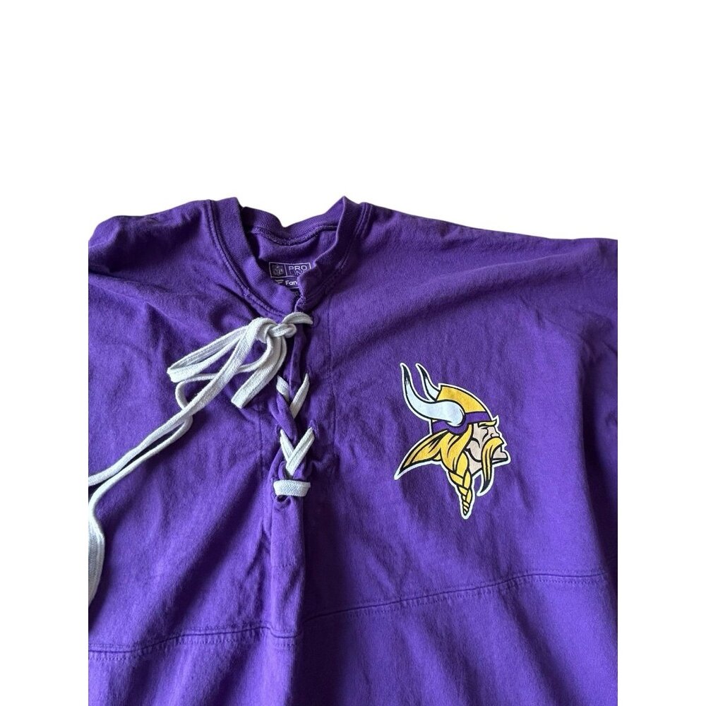 Minnesota Vikings NFL Pro line Fanatics Spirit Jersey Purple Yellow Sz XL Laces
